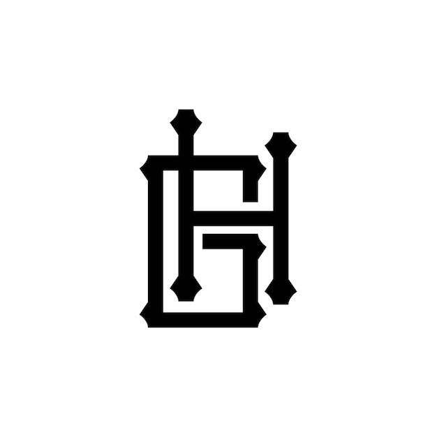GH monograma logotipo diseño carta texto nombre símbolo monocromo logotipo alfabeto carácter simple logotipo