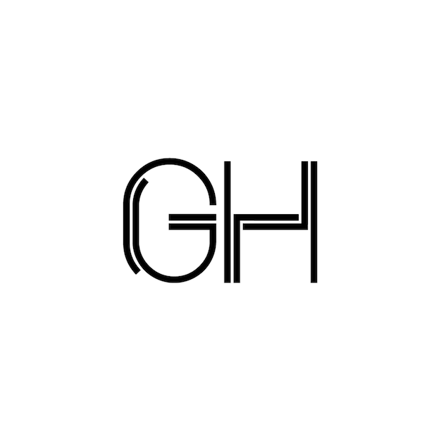 GH monograma logotipo diseño carta texto nombre símbolo monocromo logotipo alfabeto carácter simple logotipo