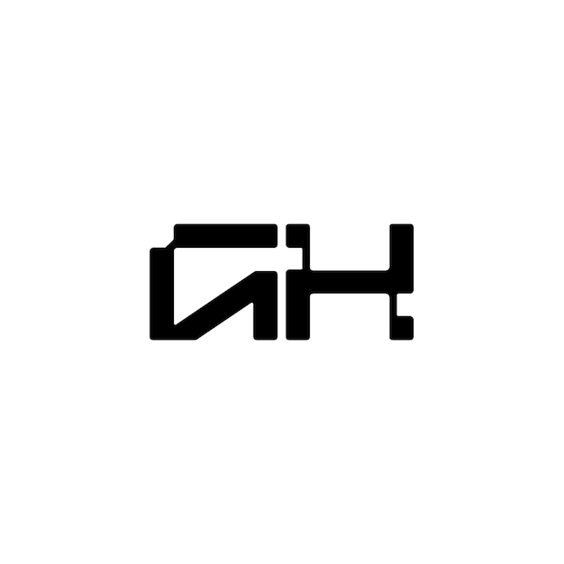 GH monograma logotipo diseño carta texto nombre símbolo monocromo logotipo alfabeto carácter simple logotipo