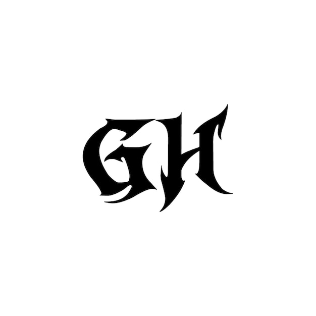 GH monograma logotipo diseño carta texto nombre símbolo monocromo logotipo alfabeto carácter simple logotipo