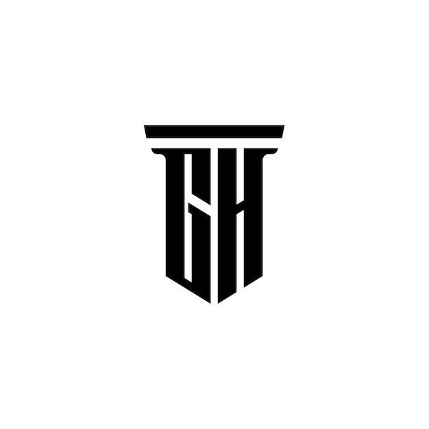 GH monograma logotipo diseño carta texto nombre símbolo monocromo logotipo alfabeto carácter simple logotipo