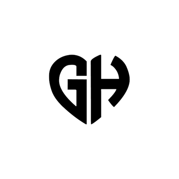 GH monograma logotipo diseño carta texto nombre símbolo monocromo logotipo alfabeto carácter simple logotipo