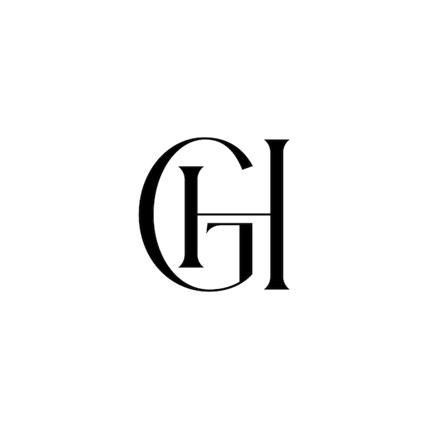 GH monograma logotipo diseño carta texto nombre símbolo monocromo logotipo alfabeto carácter simple logotipo