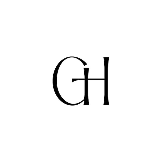 GH monograma logotipo diseño carta texto nombre símbolo monocromo logotipo alfabeto carácter simple logotipo