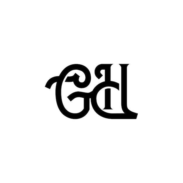 GH monograma logotipo diseño carta texto nombre símbolo monocromo logotipo alfabeto carácter simple logotipo