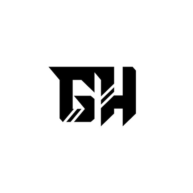 GH monograma logotipo diseño carta texto nombre símbolo monocromo logotipo alfabeto carácter simple logotipo
