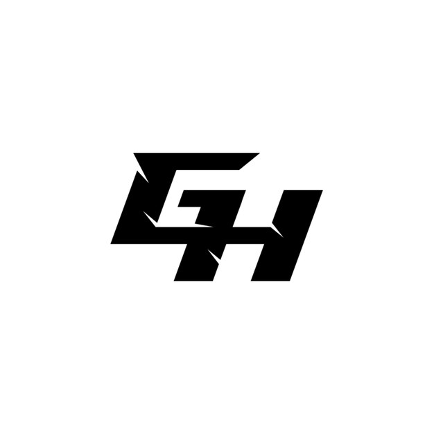 GH monograma logotipo diseño carta texto nombre símbolo monocromo logotipo alfabeto carácter simple logotipo