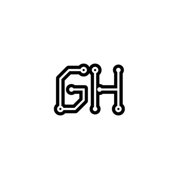 GH monograma logotipo diseño carta texto nombre símbolo monocromo logotipo alfabeto carácter simple logotipo