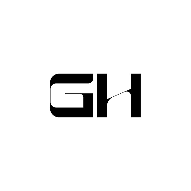 GH monograma logotipo diseño carta texto nombre símbolo monocromo logotipo alfabeto carácter simple logotipo
