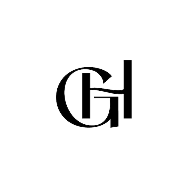 GH monograma logotipo diseño carta texto nombre símbolo monocromo logotipo alfabeto carácter simple logotipo