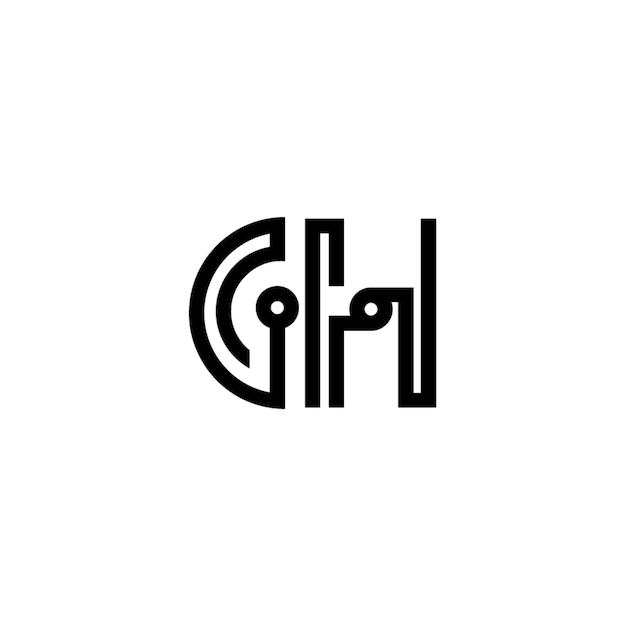 GH monograma logotipo diseño carta texto nombre símbolo monocromo logotipo alfabeto carácter simple logotipo