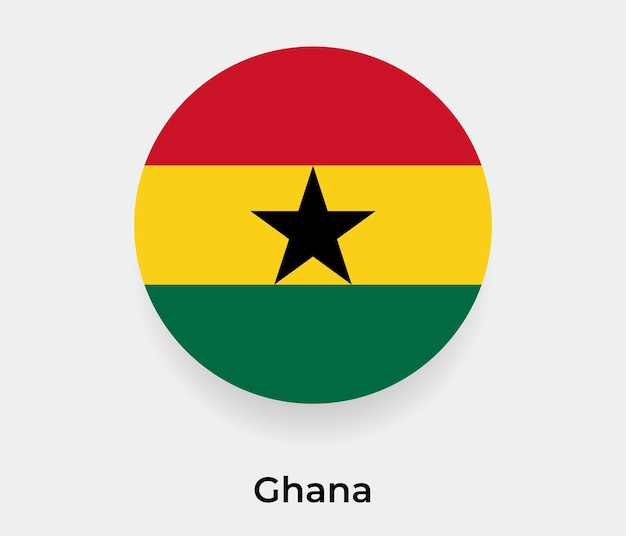 Ghana bandera burbuja círculo forma redonda icono vector ilustración