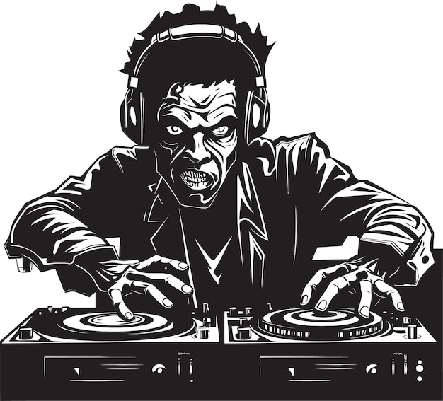 Vector ghastly dj rhythms zombie vector zombie dancefloor hits diseño vectorial