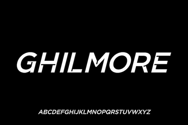 GHILMORE FONT VECTOR DISPLAY FUTURISTIC SCIFI ITALIC (Displays vectoriales de fuentes de GILMORE) El diseño de la fuente es muy similar al de la pantalla vectorial.