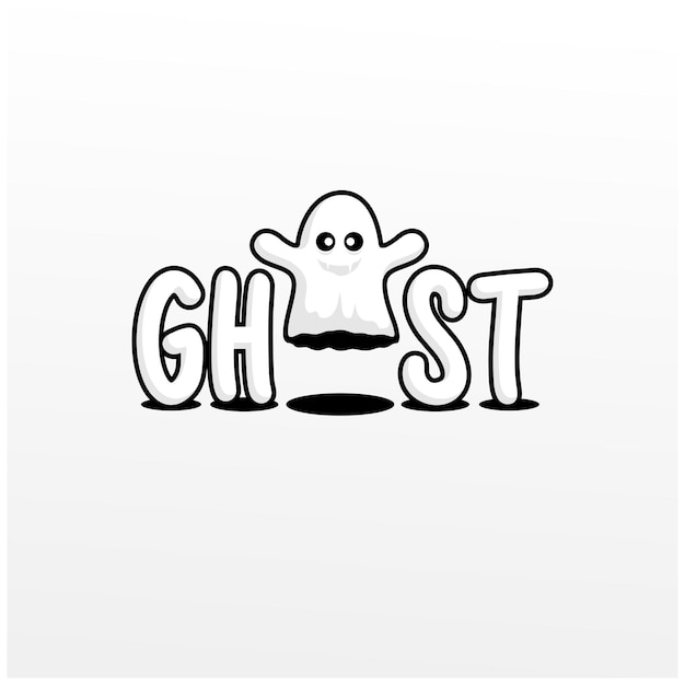 Ghost wordmark logo: la letra o se convierte en una linda caricatura fantasma