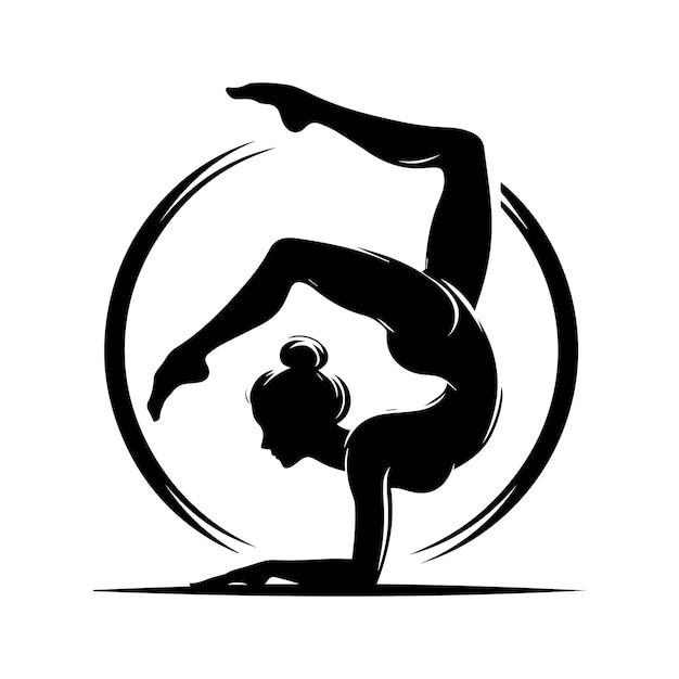 gimnasia mujer entrenamiento pilates deporte mujer silueta vector eps en fondo blanco