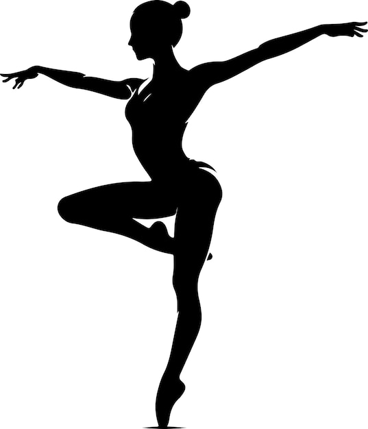 Gimnasia Silhueta vectorial de color negro femenino