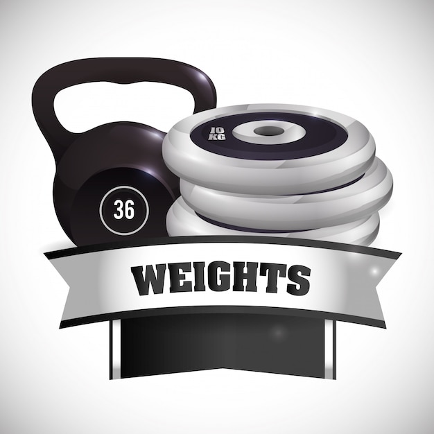 Gimnasio y diseño de iconos de fitness.