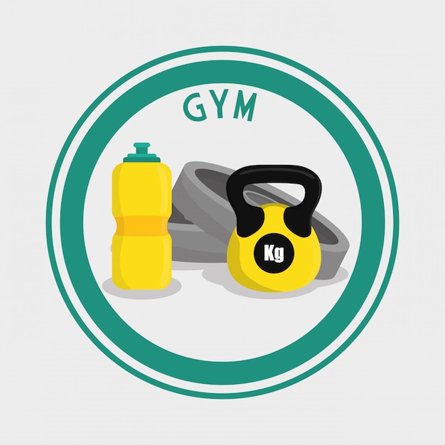 Gimnasio y diseño de iconos de fitness.