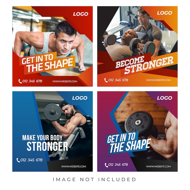 Vector gimnasio fitness banners