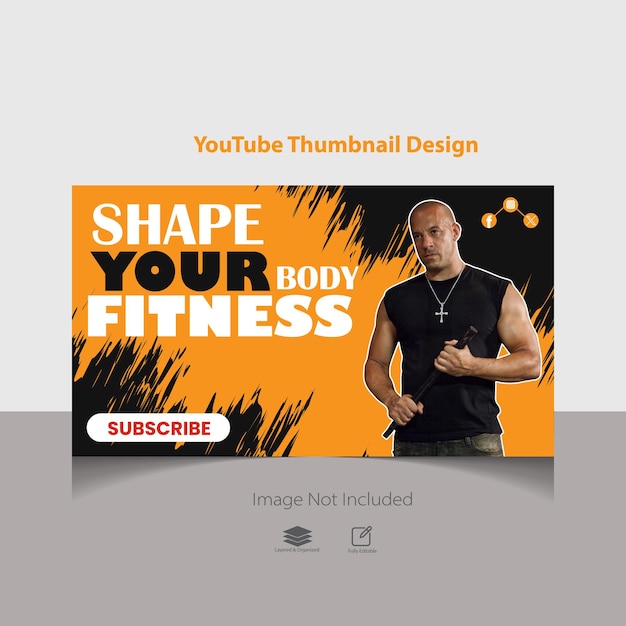 Gimnasio y fitness diseño de miniaturas de youtube para foto de portada de vídeo