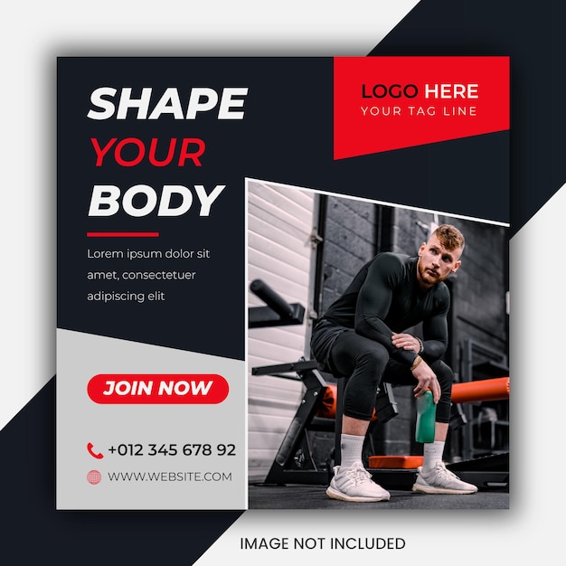 gimnasio fitness Diseño de publicaciones en redes sociales Publicación de Instagram