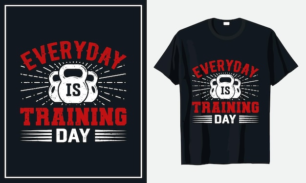 Gimnasio fitness entrenamiento camiseta diseño premium vector