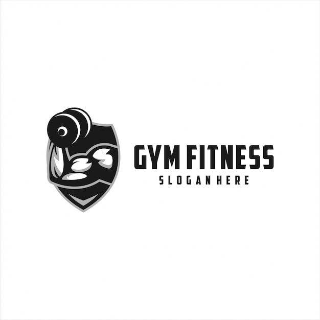 Gimnasio fitness fuerte diseño de logotipo