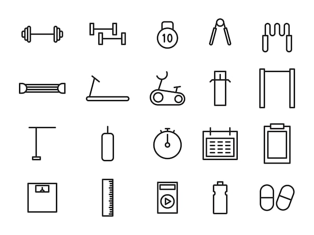 gimnasio y fitness icono gráficos vectoriales ejercicio de cardio