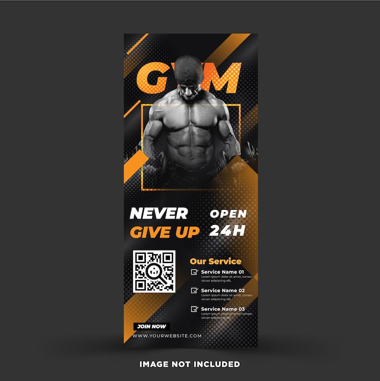 Vector gimnasio fitness roll up banner plantilla vector eps plantilla
