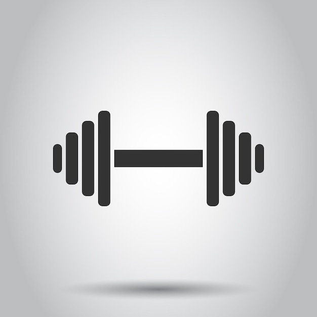 Gimnasio de gimnasio de pesas en estilo plano Ilustración de barra en fondo blanco Concepto deportivo de culturismo