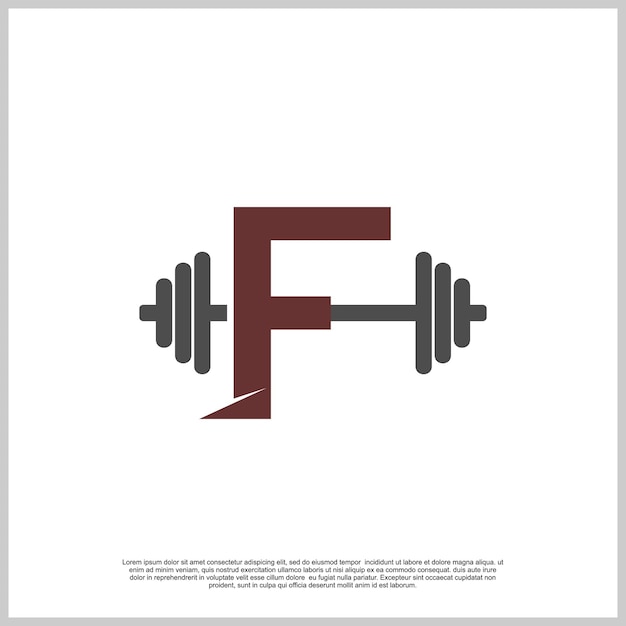 Gimnasio de letras con concepto único de plantilla de diseño de logotipo de barbo Vector Premium