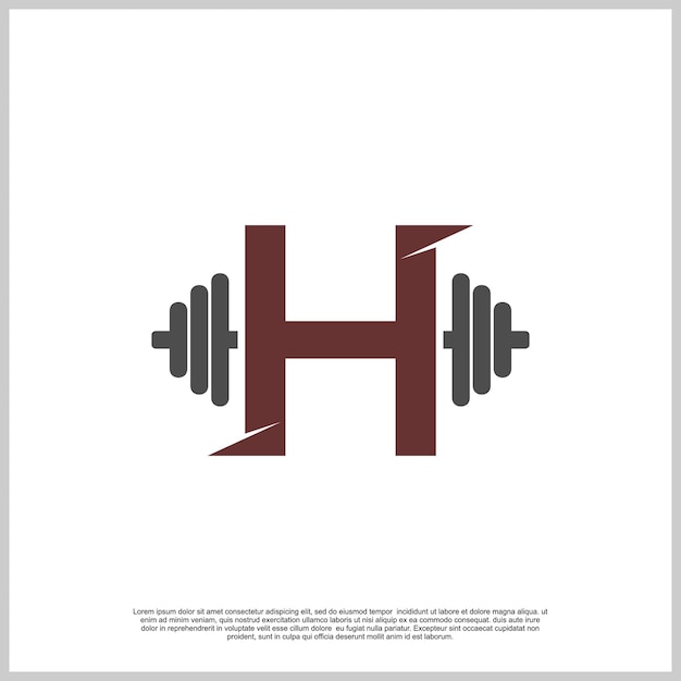 Gimnasio de letras con concepto único de plantilla de diseño de logotipo de barbo Vector Premium