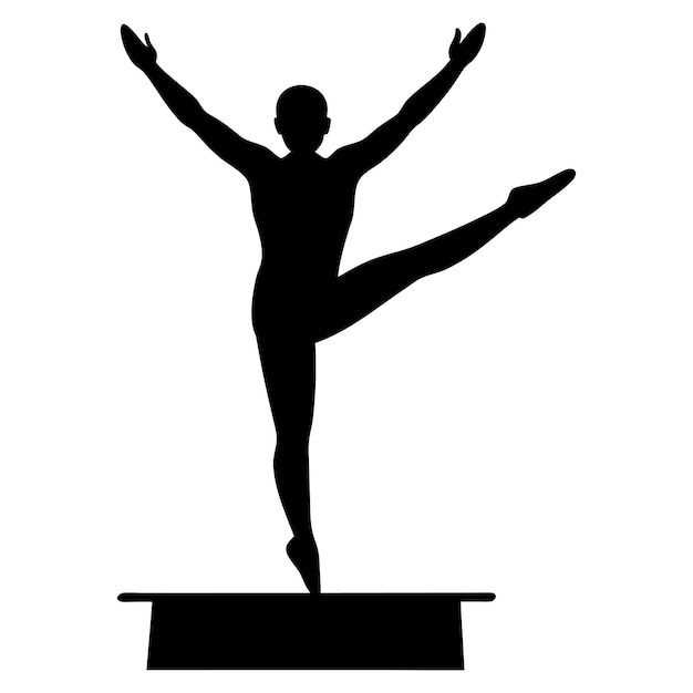 Gimnasta en la viga de equilibrio