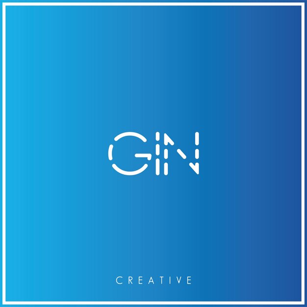 GIN Premium Vector último diseño de logotipo diseño creativo logotipo vector ilustración monograma logotipo mínimo