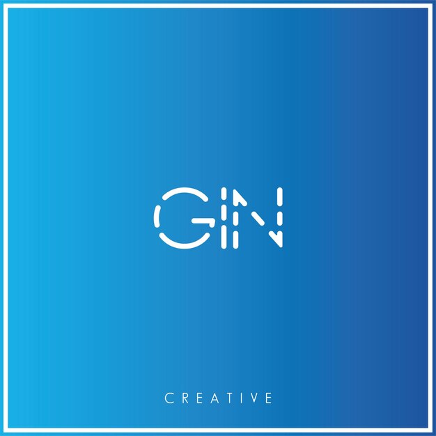 GIN Premium Vector último diseño de logotipo diseño creativo logotipo vector ilustración monograma logotipo mínimo