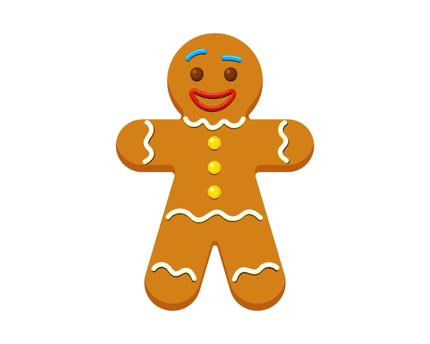 Gingerbread man galleta navidad pasteles festivo dibujos animados vector plano aislado eps ilustración