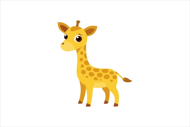 Una girafa bebé curiosa mirando alrededor de la ilustración de obras de arte vectorial