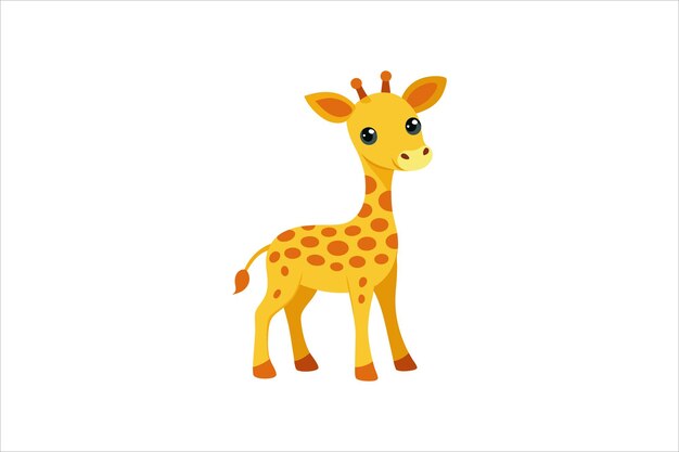 Una girafa bebé curiosa mirando alrededor de la ilustración de obras de arte vectorial