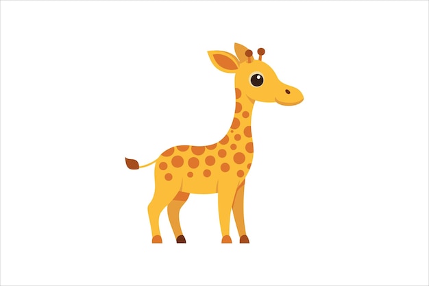 Una girafa bebé curiosa mirando alrededor de la ilustración de obras de arte vectorial