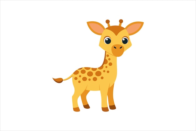 Una girafa bebé curiosa mirando alrededor de la ilustración de obras de arte vectorial