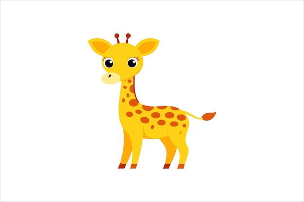 Una girafa bebé curiosa mirando alrededor de la ilustración de obras de arte vectorial