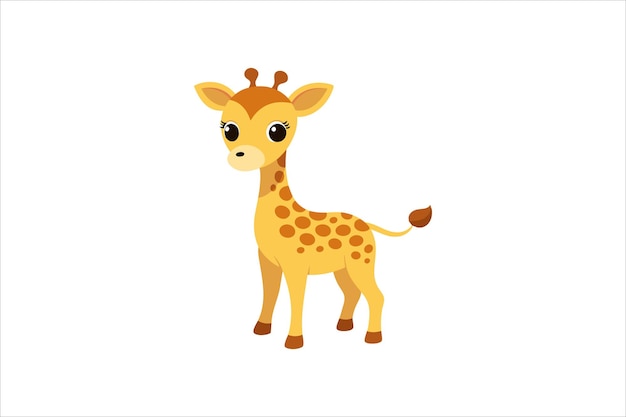 Una girafa bebé curiosa mirando alrededor de la ilustración de obras de arte vectorial