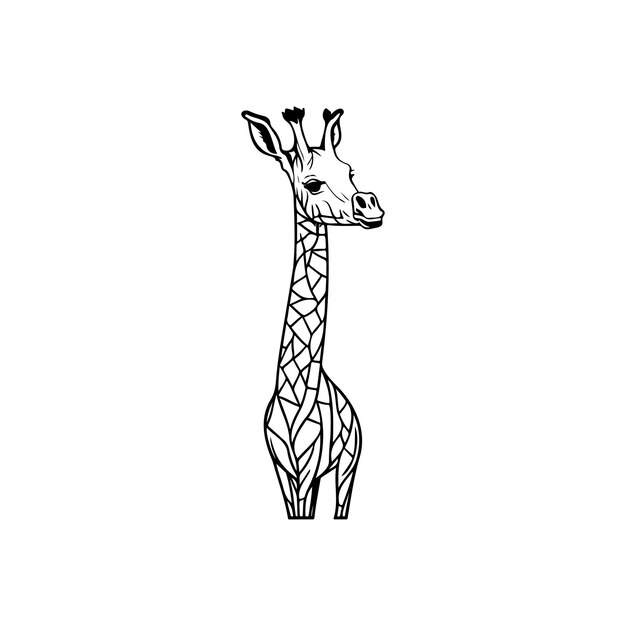 Vector girafa icono dibujo a mano color negro elemento vectorial y símbolo del logotipo del día de la vida silvestre