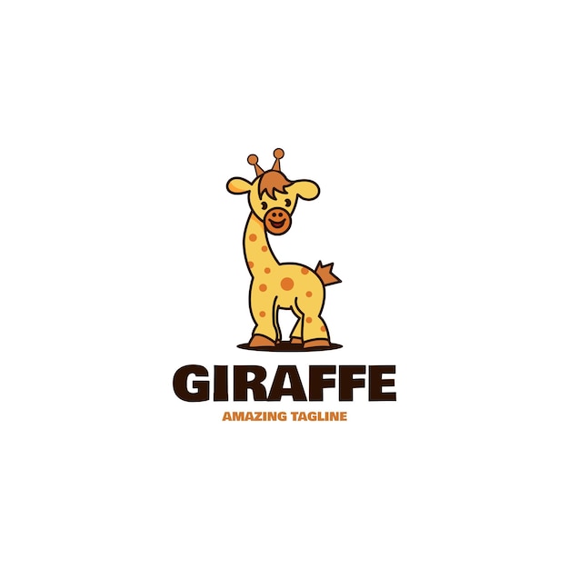 Girafa lindo frente de los diseños logotipo