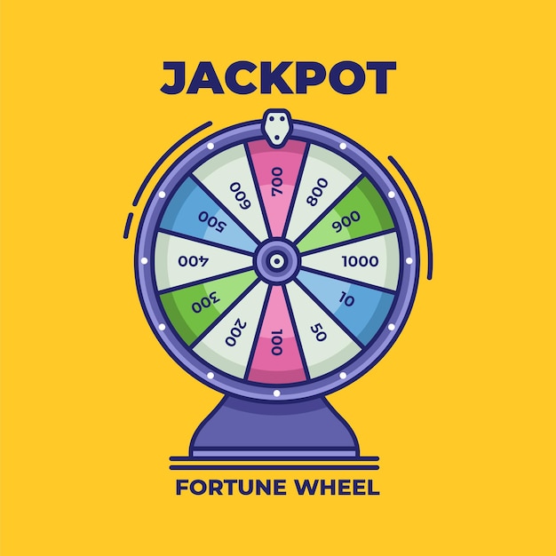 Girando la rueda de la fortuna Ilustración de vector de la ruleta de la suerte Rueda colorida de la fortuna