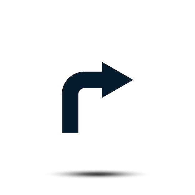Girar Derecha Signo Icono Vector Logo Plantilla Flecha Puntero Diseño Plano