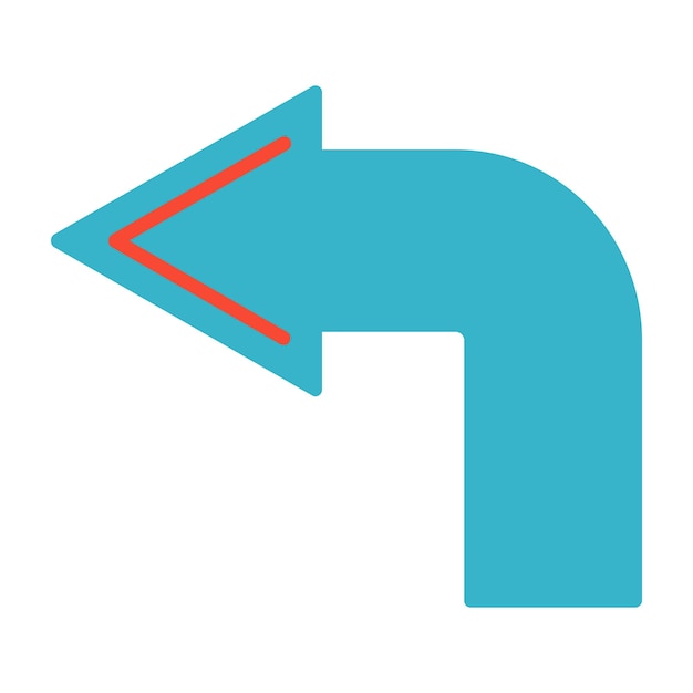 Girar hacia la izquierda icono plano