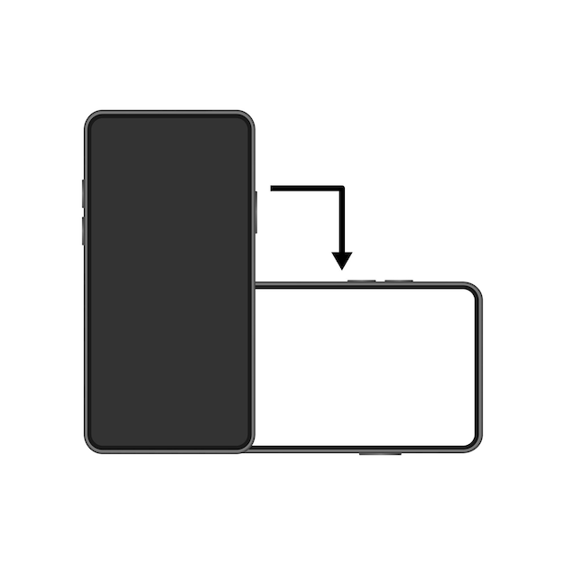 Girar la pantalla del teléfono inteligente Giro vertical u horizontal Icono de rotación del dispositivo