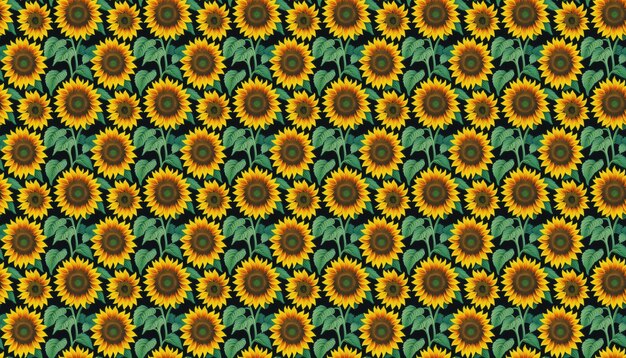 Vector girasol en azulejos sin costuras